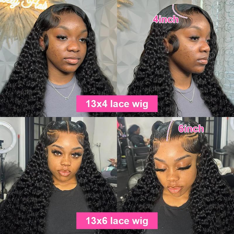 Bling Hair 13x6 Deep Curly Human Hair Wigs 13x4 Transparent Lace Frontal Wig Deep Wave Lace Front Wig For Women PrePlucked Wigs 180% Density Bling Hair 13x6 Deep Curly Human Hair Wigs 13x4 Transparent Lace Frontal Wig Deep Wave Lace Front Wig For Women PrePlucked Wigs 180% Density