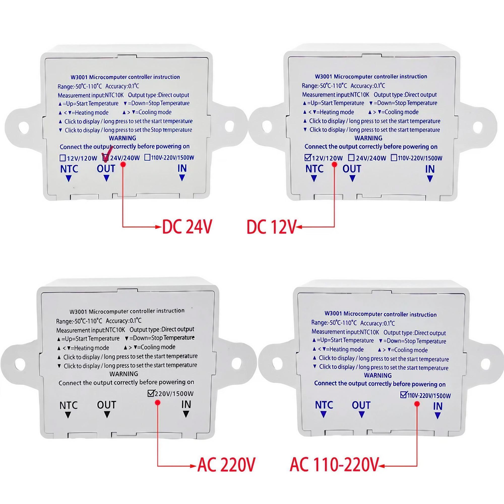 Programmable Multi-Stage Thermostat Switch with LCD Display, Commercial-Grade Temperature Controller for Cooling Heating Systems, Wide Voltage AC12-240V, Indoor Temperature Monitor, Aquarium, Lab & Industrial Use