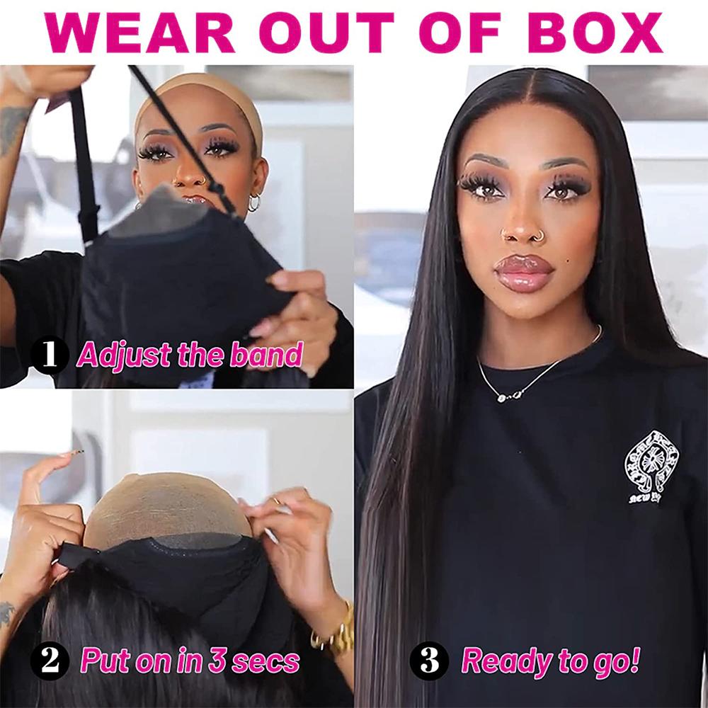 Bling Hair Straight 6x4 Glueless Wigs Brazilian Pre-Cut 5x5 Lace Closure Remy Human Hair Ready To Wear Wig For Women Pre Plucked Bling Hair Straight 6x4 Glueless Wigs Brazilian Pre-Cut 5x5 Lace Closure Remy Human Hair Ready To Wear Wig For Women Pre Plucked