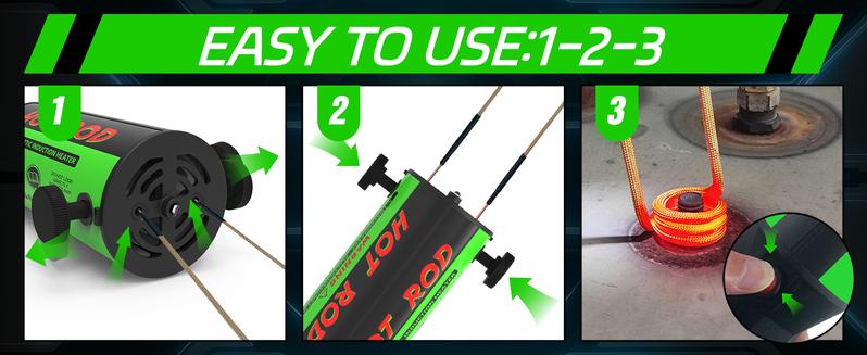 SOLARY Green Induction Heater Kit – 1100W Rusty Bolt Remover with Coils & Green Aluminum Case