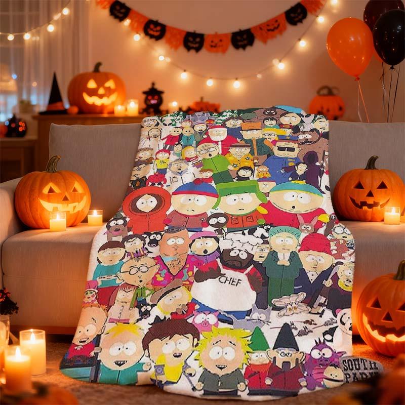 South Park All Characters Gathering Flannel Blanket – Soft, Cozy, Washable, All-Season Throw for Sofa, Bed, Office, Camping & Travel, Portable, Anti-Allergy & Tear-Resistant, Perfect Gift for Christmas, Valentine’s Day, Weddings, Birthdays & Home Décor