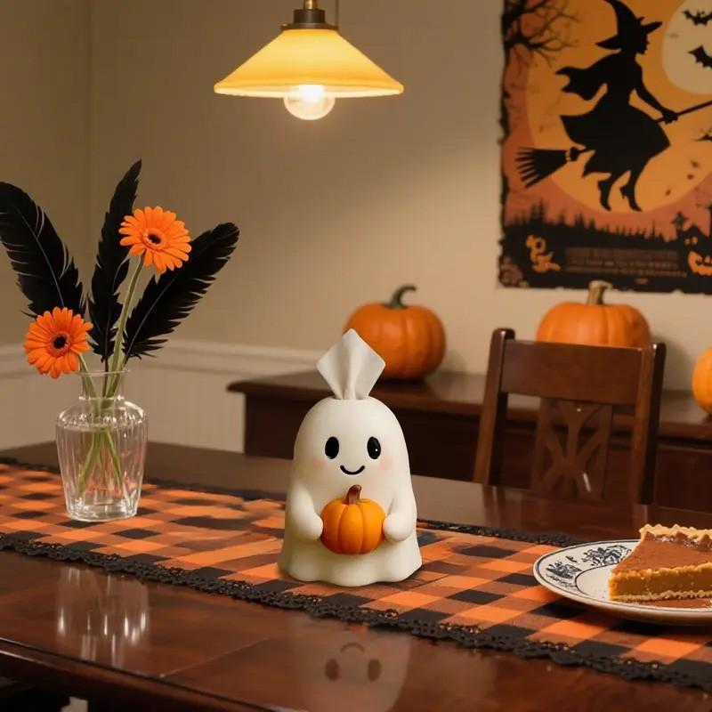 ⚠️ Size Check | Cute Ghost Tissue Box Cover | Halloween Room Decor | (TISSUES NOT INCLUDED)