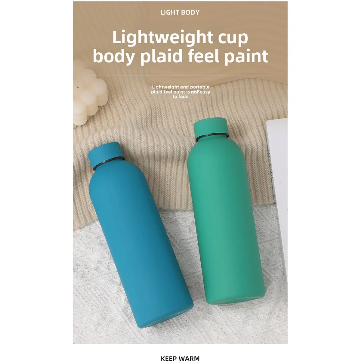 Large Mouth Outdoor Sports Water Bottle,304 Stainless Steel Vacuum Insulated Cold & Hot Tumbler