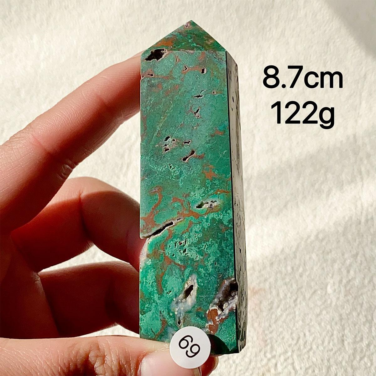 Chrysocolla Crystal Tower Malachite Wand Quartz Point Decor Polished Obelisk  Healing  Reiki Energy Crystal Gem