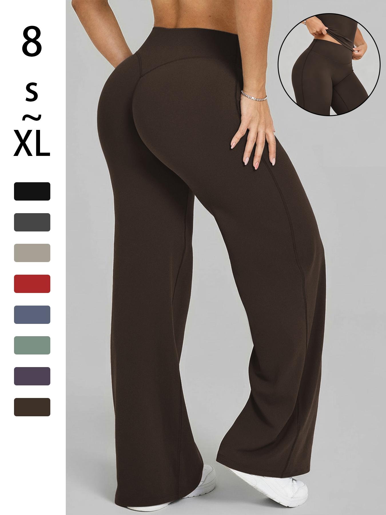 Women's High Waist Elastic Straight Leg Pants, Casual Soft Sporty Yoga Pants, Running Pants, Loose Fit Fashionable Fall Winter Daily Wear