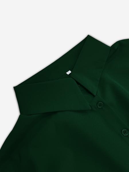 Women Solid Color Button-Up Mini Dress with Asymmetrical Hem, Elastic Ruffled Waist Design for Casual and Party Wear, Trending Style for Teen Girls