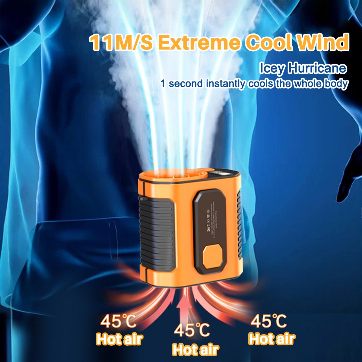 Portable Waist Fan Under Shirt Rechargeable 5000mAh Powerful Wind for up to 24 Working Hours Personal Cooling Fan Mini Hands-Free Fan With Flashlight for Outdoor & Travel Orange Portable Waist Fan Under Shirt Rechargeable 5000mAh Powerful Wind for up to 24 Working Hours Personal Cooling Fan Mini Hands-Free Fan With Flashlight for Outdoor & Travel Orange