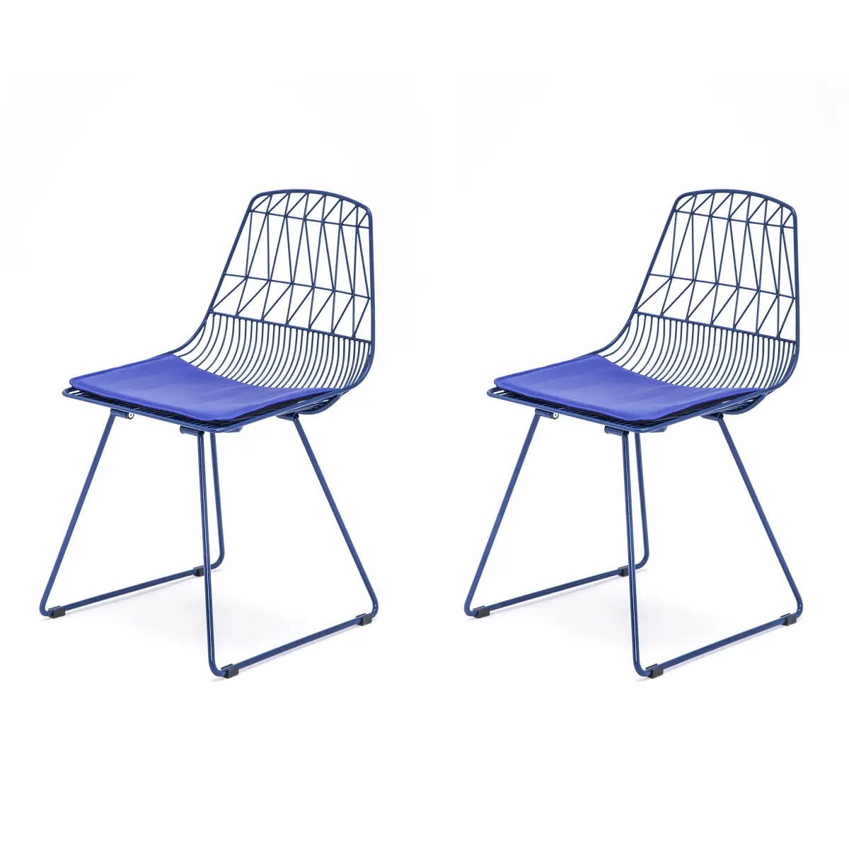 AobtkelIndustrial Metal Bistro Chairs, Modern Geometric Back Padded Faux Leather Side Chairs, Lightweight Sturdy Metal Chair, Indoor Outdoor Kitchen Cafe Chair with Anti-Scratch Floor Pads
