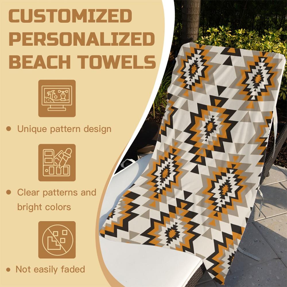 Southwestern/Boho/Aztec Geometric Digital Print Beach Towel, Quick Dry Pool Towel, Ideal for Camping & Bath, Perfect Gift for Beach Pool & Vacation Goers