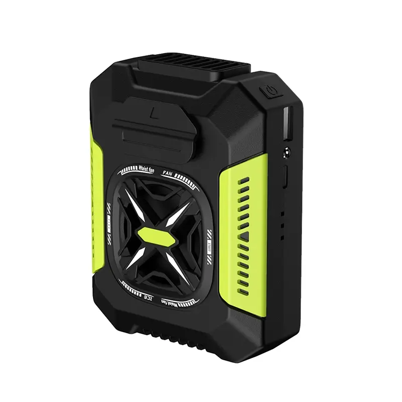Portable Waist Fan USB Rechargeable Waist Clip Fan with Power Bank Personal Cooling Fan Wearable Belt Fan Lithium Battery Fan Battery Powered Fan for Outdoor Travel Working Sport
