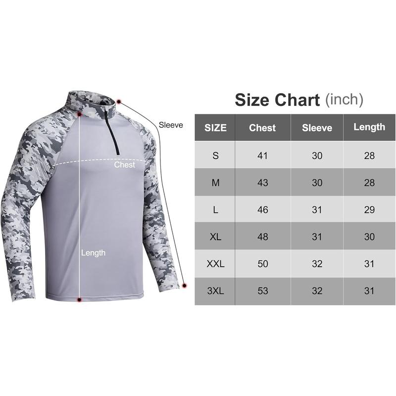 【RODEEL】913 Quarter Zip Long Sleeve Shirts Men UPF 50+ Sun UV Protection Lightweight Quick Dry Moisture Wicking Breathable Cooling Athletic Activewear for Outdoor Sports Gym Workout Hiking Camping Running Fishing Hunting Boating Menswear, Holiday Gift
