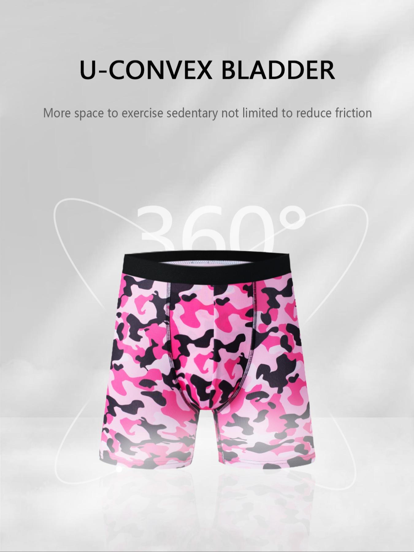 Men's Camo Print High Stretch Boxer Brief, Casual Comfy Breathable Underwear for Daily Wear, Mens Shorts for All Seasons