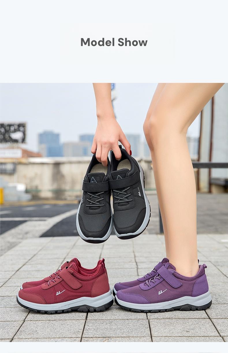 Women's New Spring Mom Shoes, Casual Outdoor Woven Sports Shoes, Breathable Soft Sole Running Shoes, Comfortable Magic Tape Sneakers