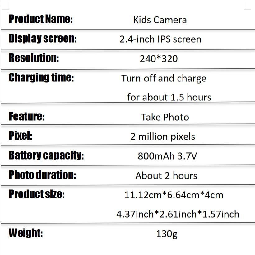 Kids' 2.4 Inch Autofocus Selfie Camera, Digital Portable Camera, Fun Photography Toy for Ages 3-12, Captures Outdoor Adventures & Memories, Ideal Gift for Children