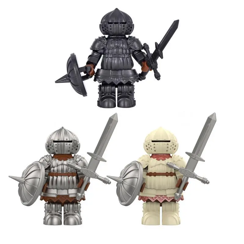 2026 Hot selling toys Medieval Onion Knight Detailed Black Knight Armor figure with Big belly, movable body building blocks toys Internet-famous toy
