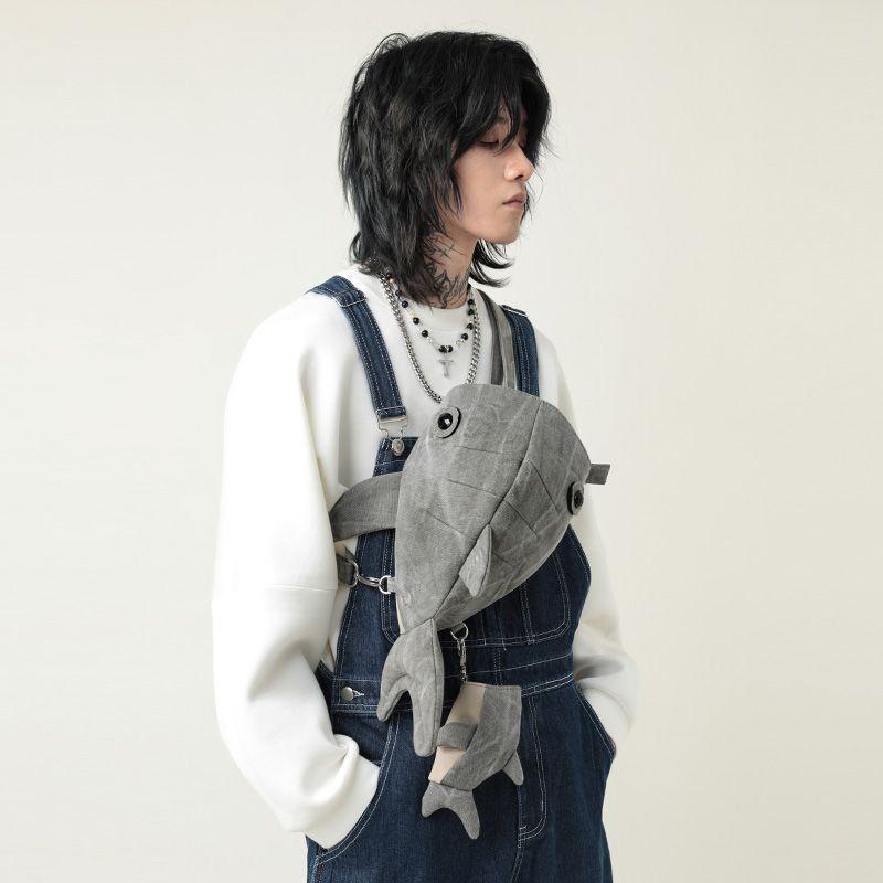 Trendy Zoo Whale Shark Bag, Shark Bag for Men and Women, Unique Design Crossbody Bag, Funny Canvas Whale Bag