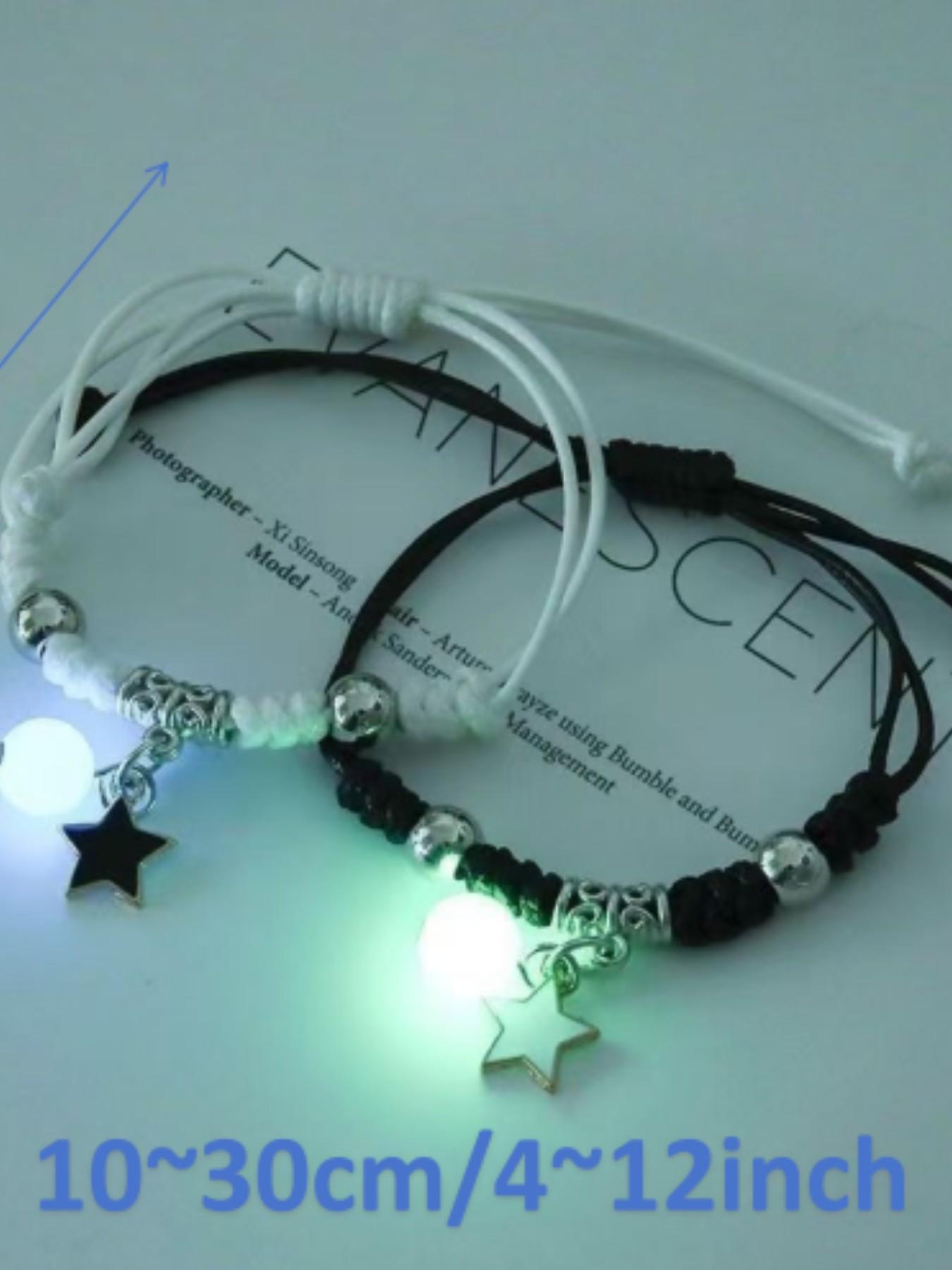 Glow-In-The-Dark Bracelet for Women, Student Friendship Band, Luminous Wristband for Couples, Unisex Night Light Accessory