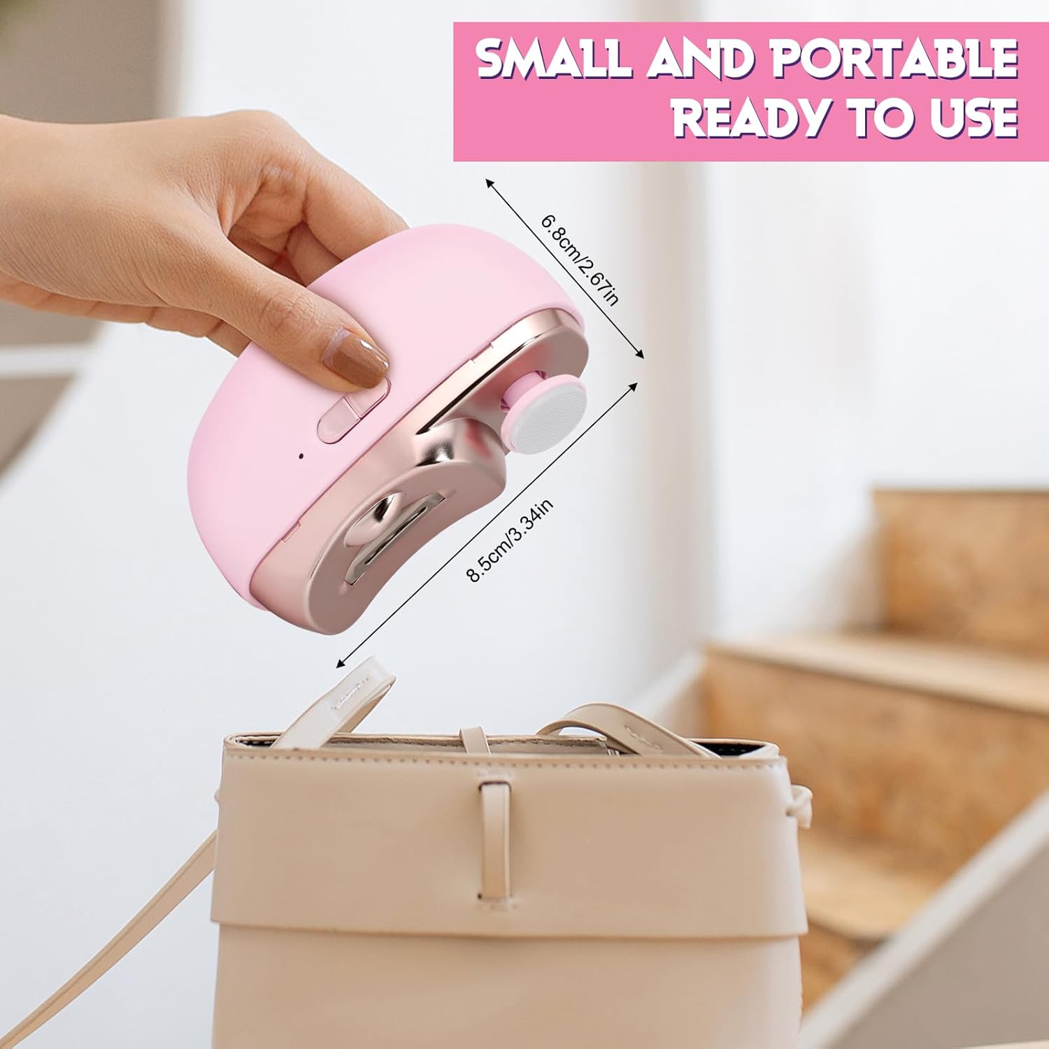 Electric Nail Clippers, Three-In-One Automatic Electric Nails with Polishing, USB Rechargeable with Light Scissors, Portable LED Nail Trimmer