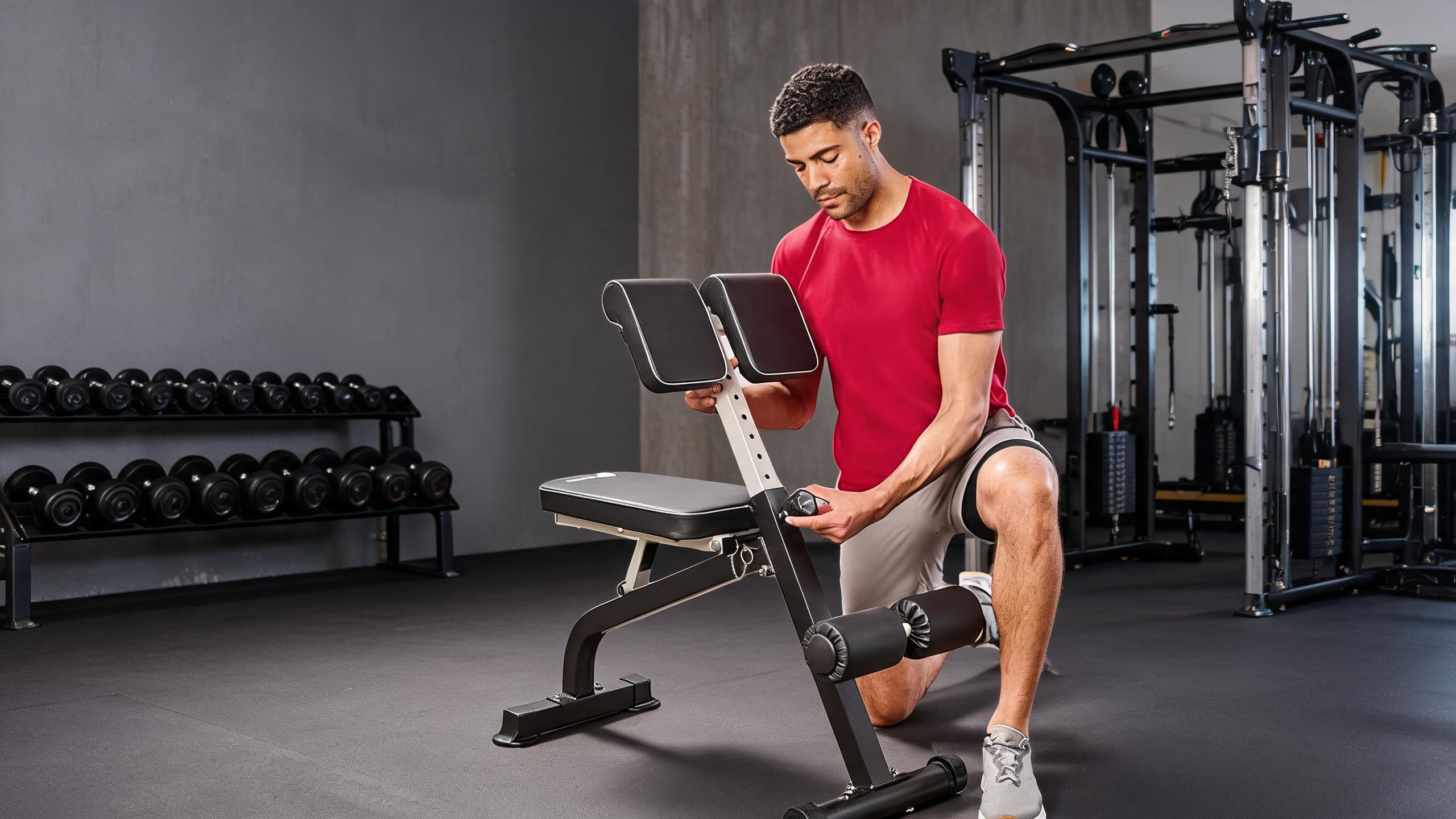 Adjustable Multi-Function Roman Chair Roman Chair – Hyperextension Bench for Strength Training – Adjustable Back Extension Machine, Ab Bench & Foldable Sit-Up Bench for Athletes, Core Work & Home Gym Workouts