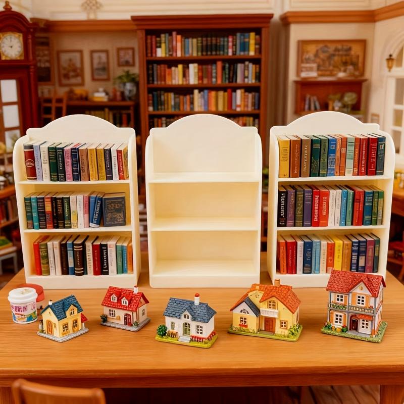 4pcs  Mini Bookcase  Set Multi Layer Office Desk Display Shelf Home Decor Small Furniture Organizer for Books Decorative Storage Solution