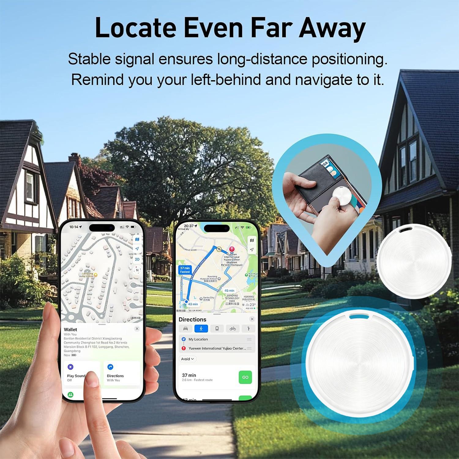 Smart Dual System Tracker, Bluetooth-compatible Location Finder for Keys Wallet Luggage Pets, Precision Tracking Anti-Loss Device for Android Phones