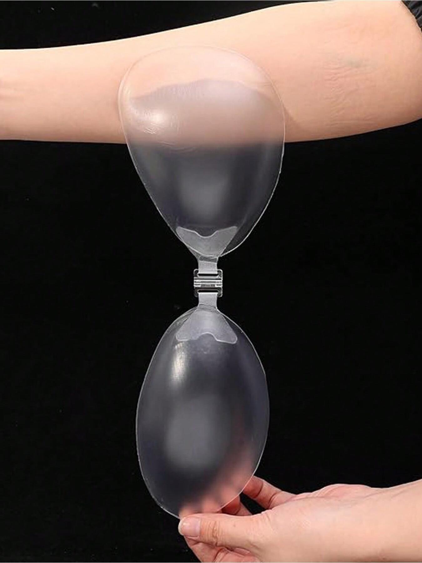 Women's transparent sticky gathering bra, gathers the breasts, prevents them from spreading outward, invisible and seamless bra pads, no shoulder straps bra, suitable for dresses, wedding gowns, formal wear, bikinis, casual minimalist bras