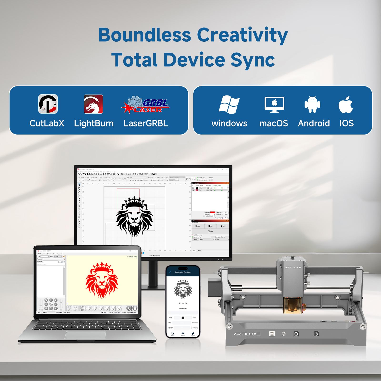 ARTILUME U1 Portable Laser Engraver, High-Precision Compressed Laser, 0.01mm Accuracy, 150×200mm Large Working Area, Supports Offline Engraving, Ideal for Wood, Leather, Fabric, Acrylic – Perfect for DIY Crafts, Personalized Gifts & Small Business