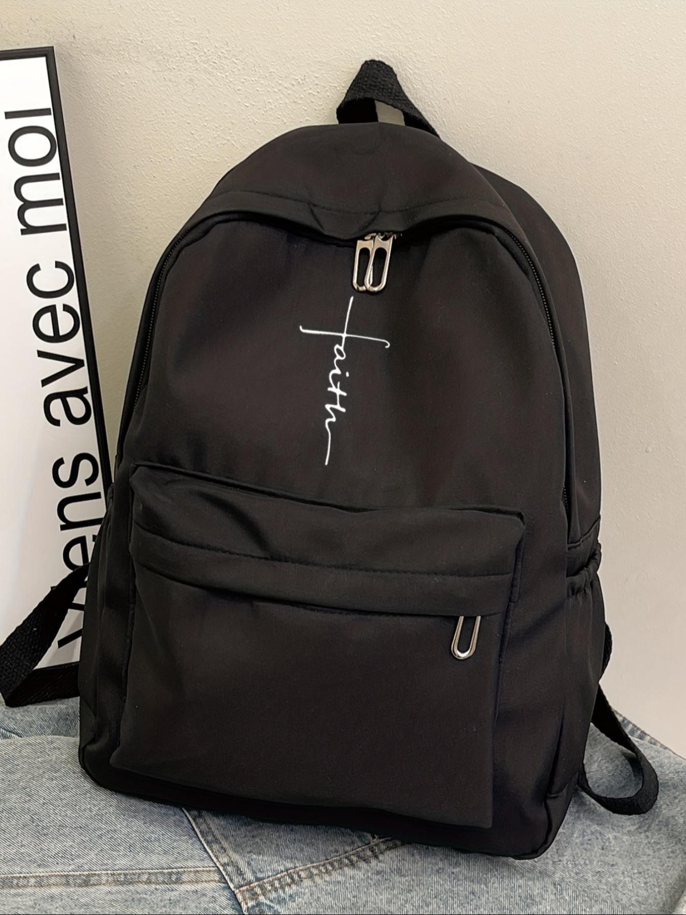 2D Cross-Print Backpack, Casual Minimalist Design, Ample Storage, Suitable for Men and Women, Everyday Use, Outings, Commuting, Travel, Travel Backpacks, Daily Backpack, Birthday Gift