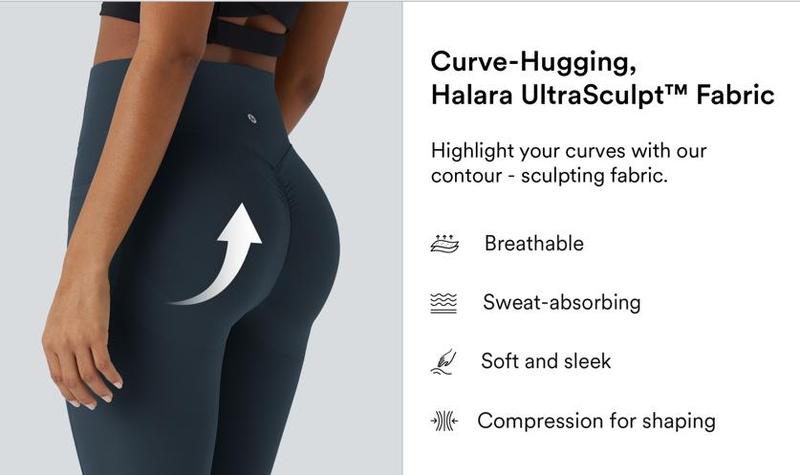 Halara UltraSculpt High Waisted Scrunch Butt Lifting Tummy Control Pocket Shaping Training Leggings