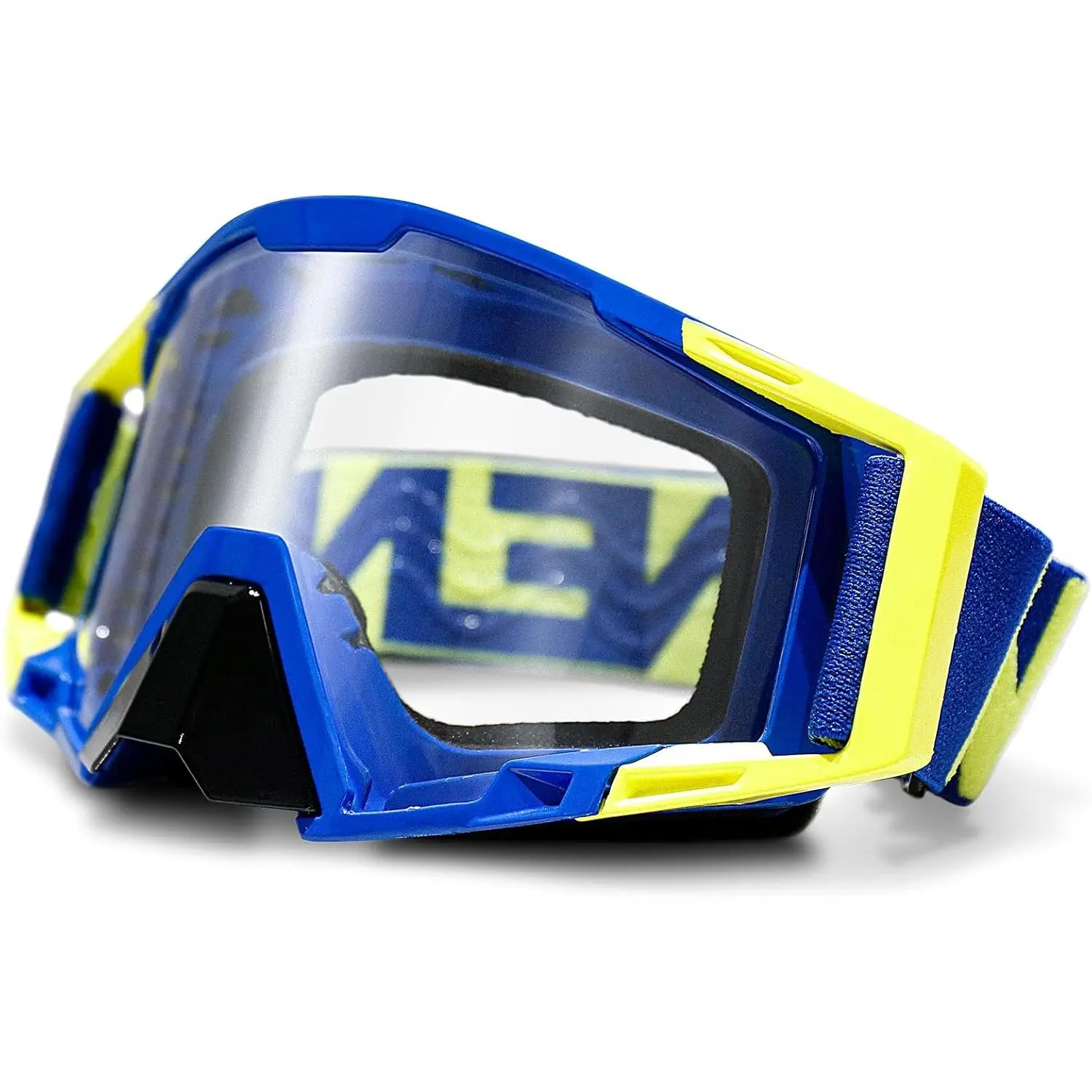 Motocross Goggles with Nose Guard, Anti-Fog OTG Dirt  Glasses for Men & Women, UV Protection Off-Road Eyewear