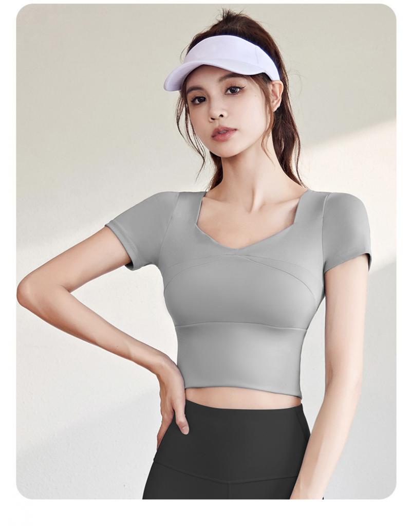 Women's Slim Fit Yoga Set, Summer Running Sports Suit with Chest Pad, Slimming Fitness Training Outfit