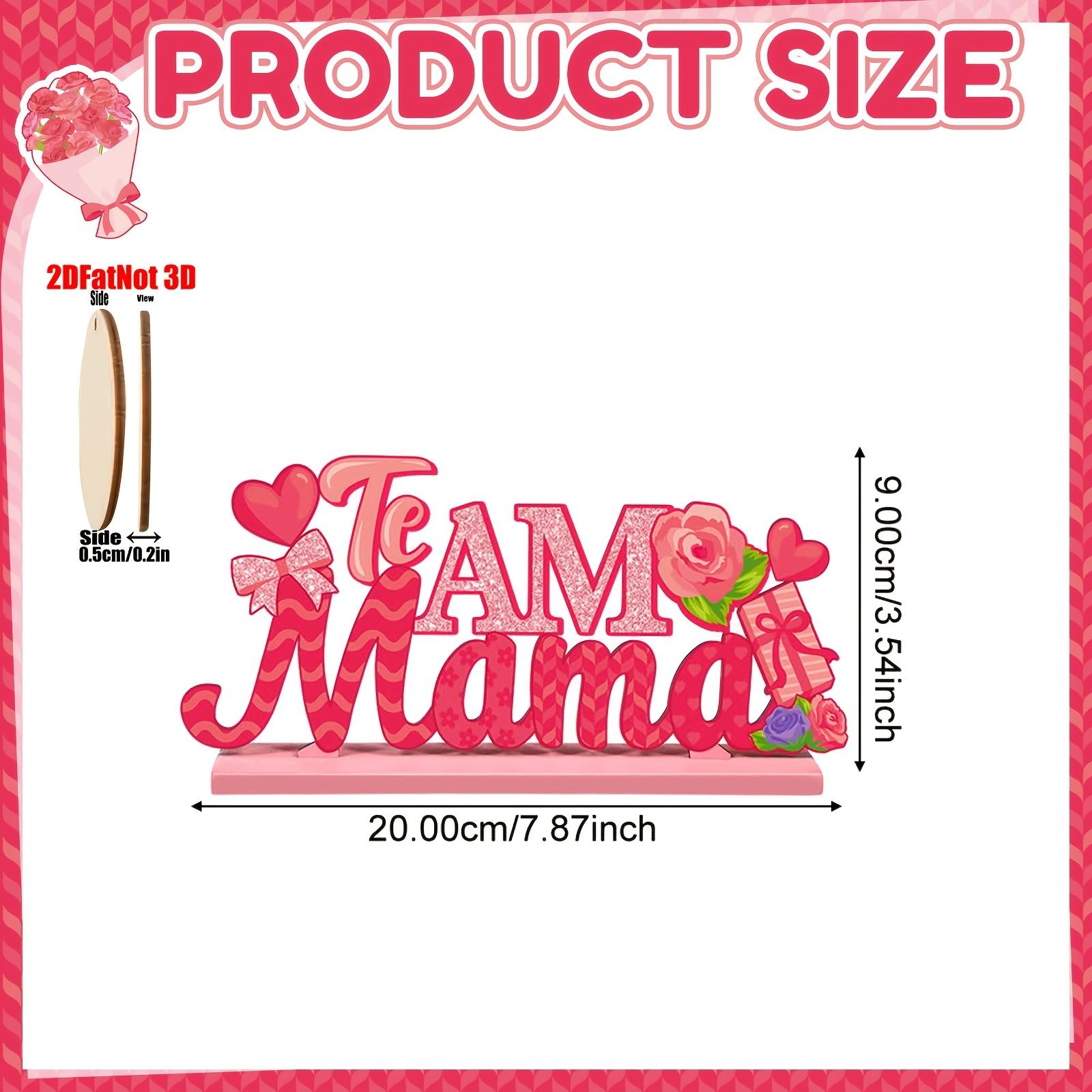 2D Flat Mother's Day Table Decor, Spanish Style Wooden Centerpiece, Desktop Sign Decoration, Perfect for Mother's Day Party Supplies