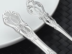 Retro Royal Silverware Silver Flatware Set for 4 Stainless Stainless Forks Spoons Knives 20 Pieces Retro Kitchen Utensils Restaurant Home and Festival Parties Durable Retro Royal Silverware Silver Flatware Set for 4 Stainless Stainless Forks Spoons Knives 20 Pieces Retro Kitchen Utensils Restaurant Home and Festival Parties Durable