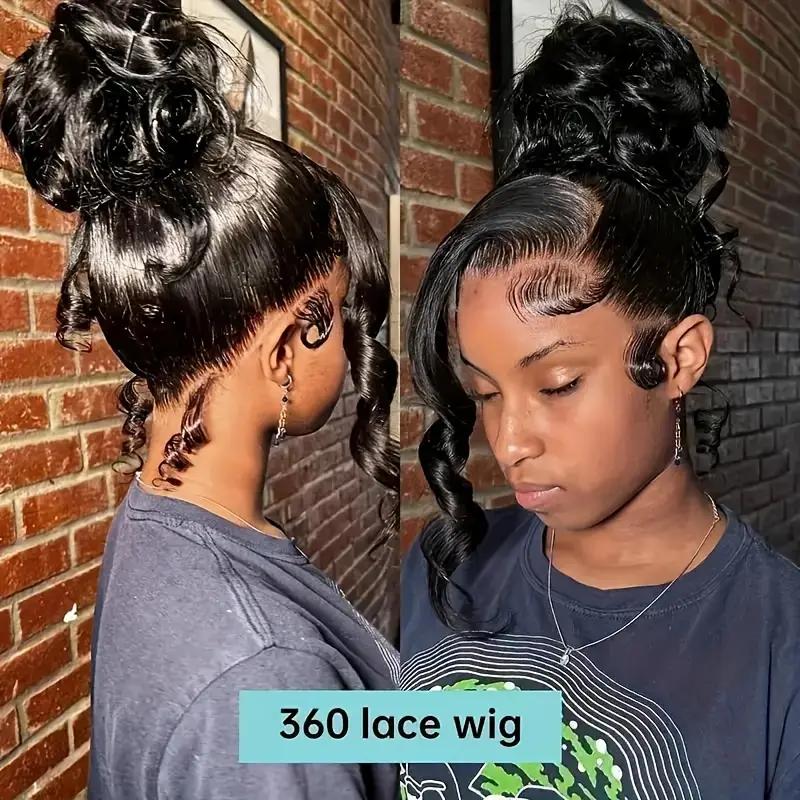 Bling Hair Invisible Strap HD 360 Lace Front Wig Human Hair Drawstring Body Wave 360 Full Lace Wig Glueless Human Hair Wigs PrePlucked