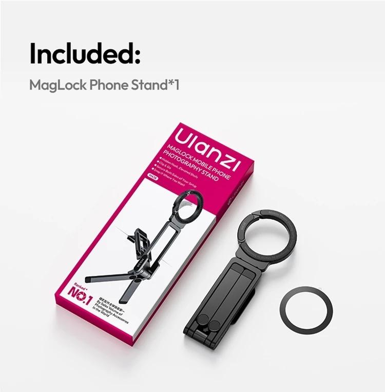 Ulanzi MA38 Mobile Phone Photography Stand Selfie Stick Double Magnetic Overhead Tripod for Samsung Xiaomi Huawei iPhone Vivo