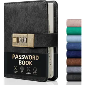 Password Book with Lock, Password Book with Alphabetical Tabs 600+ Password Spaces, Password Logbook Password Keeper for Computer, 4.33 X 6.18 Inch Black