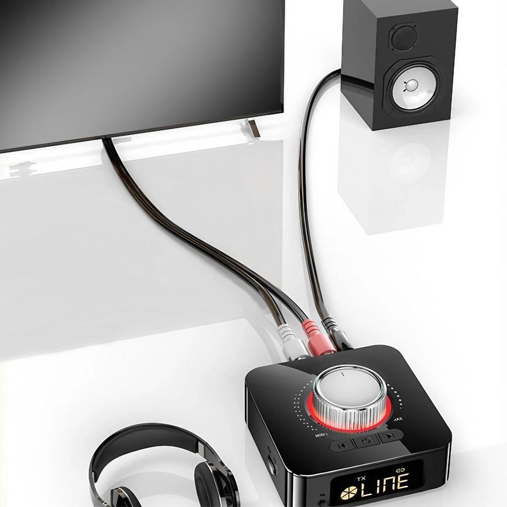 Low Latency Stereo Bluetooth Audio Receiver with 3D Surround Sound, Wireless Adapter & Multi-Function Converter for Vintage Speakers & Car Audio Systems, AUX Input, 3.5mm RCA Output, Tf Card Playback