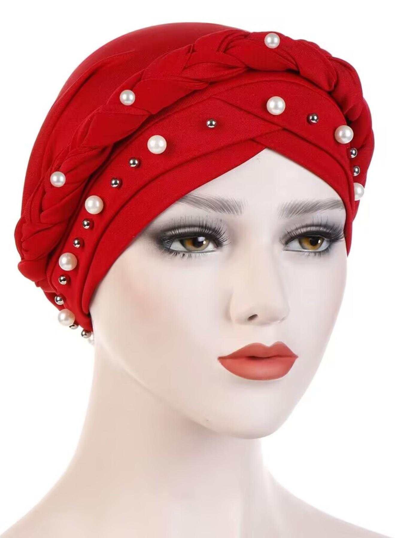 Elastic Ramanda Turban Hat, Head Wrap Under Scarf, Mid-East Head Scarf, Hijab Cap, Inner Cap, Windproof, Full Neck, for Women