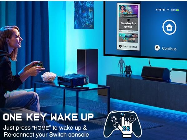 Wireless Switch Controller for Switch/Lite/OLED, LED PC Game Joystick - Wireless iOS/Android Remote, RGB Gamepad & Standard Controller for Gaming Accessories