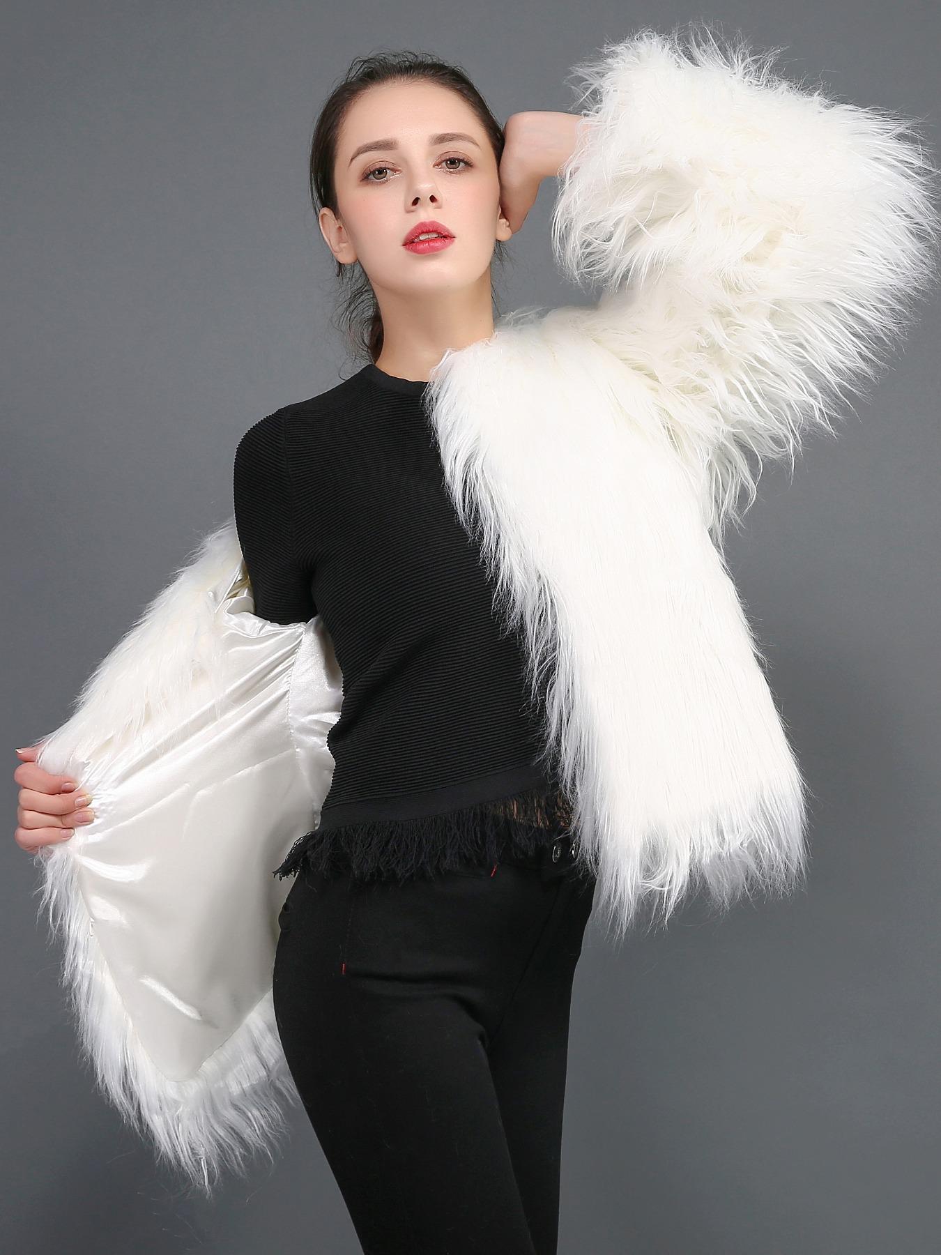 Women's Faux Fur Coat Soft Comfortable Casual Daily Fall Winter Warm Fashion Short Artificial Fake Cashmere Jacket