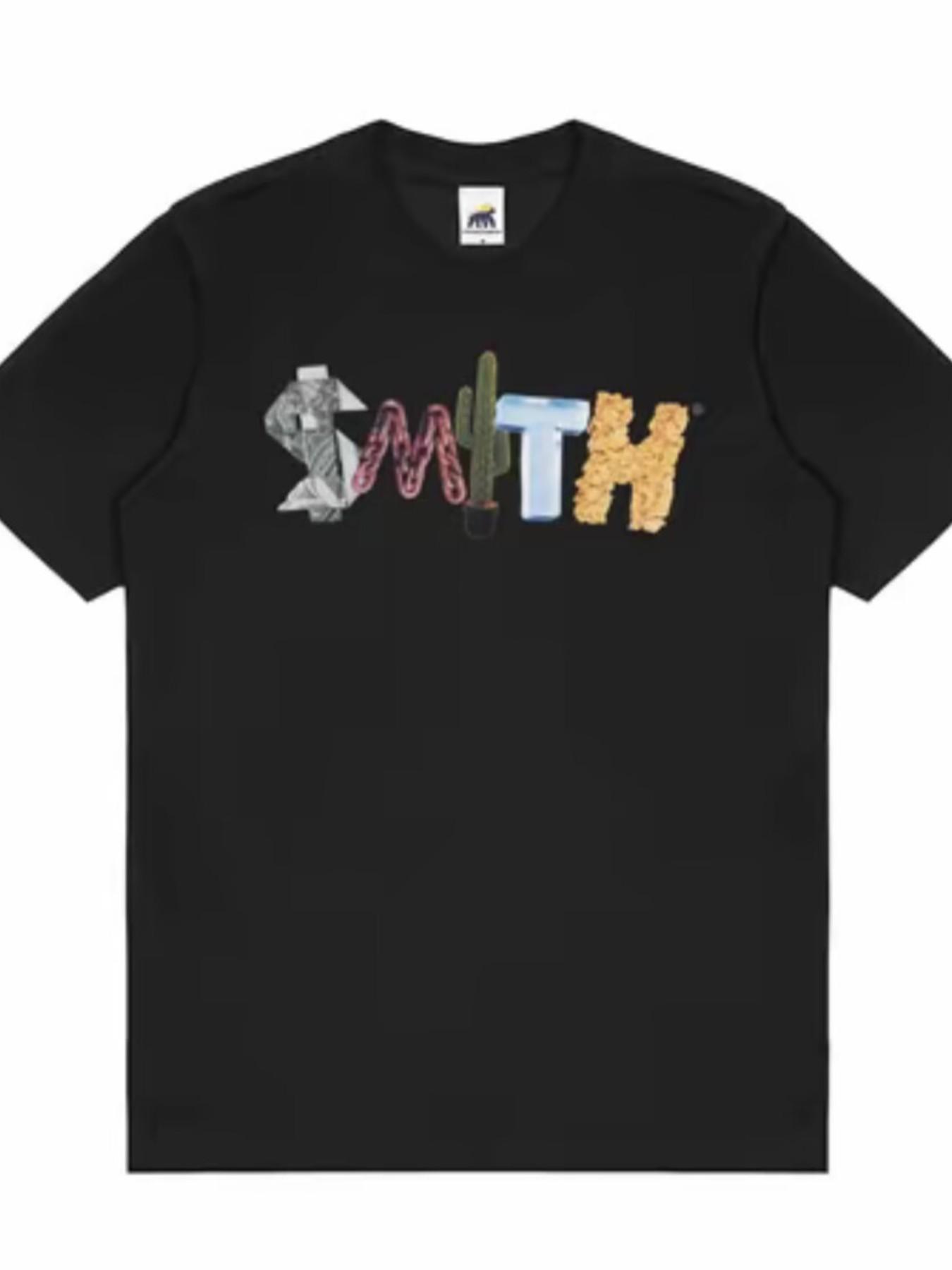 Summer New Smith Creative Letter Print T-Shirt, American Vintage Style, Loose Round Neck, Unisex Short Sleeve, Casual Fashion