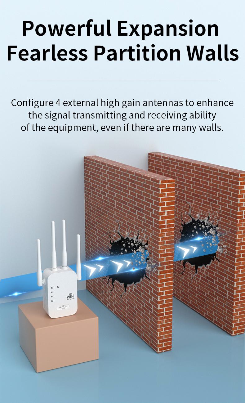 WiFi Extender 2025, 1200Mbps Dual Band (5GHz/2.4GHz) Signal Booster, Covers 10,000 sq. ft & 50 Devices, Repeater with Ethernet Port for Home, Gifts