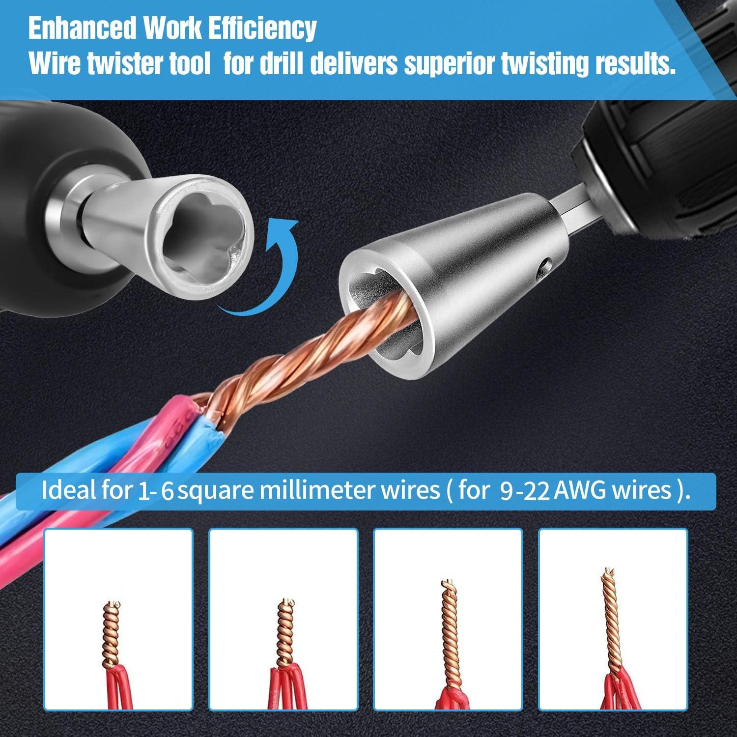 1pc Wire Twisting Tool Quick Twist Drill Driver Electrical Tool, Multi-Tool Cable Connector, Upgraded for Drilling Industry, 9-22mm Hex Handle