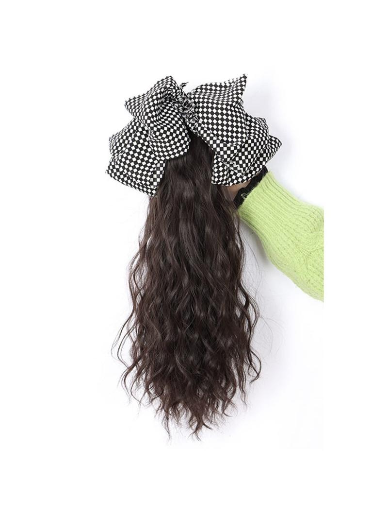 Long Wavy Claw Clip On Black White Bow Hair Extensions Pony Tail Hairpiece Lady Wigs for Women Wig Ponytail Bow Hair Accessories Girls Grab Clip Water Ripple Ponytail Braid High Value Wig Human Hair(Dark Brown,Black Bow) Long Wavy Claw Clip On Black White Bow Hair Extensions Pony Tail Hairpiece Lady Wigs for Women Wig Ponytail Bow Hair Accessories Girls Grab Clip Water Ripple Ponytail Braid High Value Wig Human Hair(Dark Brown,Black Bow)