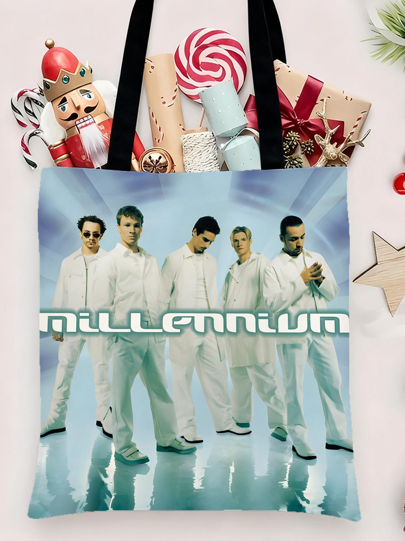 Backstreet Boys band Storage Bags Canvas Shopping Bag Christmas Party Tote Women's Handbag Festive Large Capacity Bag for Outdoor Picnic Party Travel Shopping Anime Crossbody Bags for Boys Girls Students Simple Tote