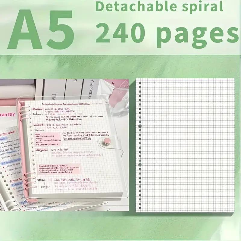 [Waterproof Loose-Leaf Notebook] Waterproof & Moisture-Proof 240-Page A5 PVC Transparent Loose-Leaf Durable Drawing Notebook | Replaceable Refillable Binder for Daily Writing, Office, and Study Use