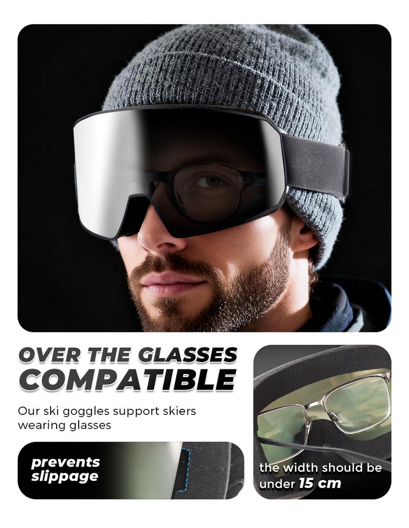 VICTGOAL Ski Goggles Double Layers Anti-fog UV400 Protection for Men, Women & Youth,Snowboarding Goggles Snowmobile Eyewear Outdoor Skiing Polarized Snow Lenses