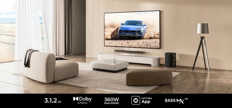 ULTIMEA Skywave F30 3.1.2 Soundbar Dolby Atmos 6 Speaker System Smart Dialogue Enhancement Bluetooth 5.4 Wireless Home Theater Audio for TV Movies Soundbar DolbyAtmos HomeTheater