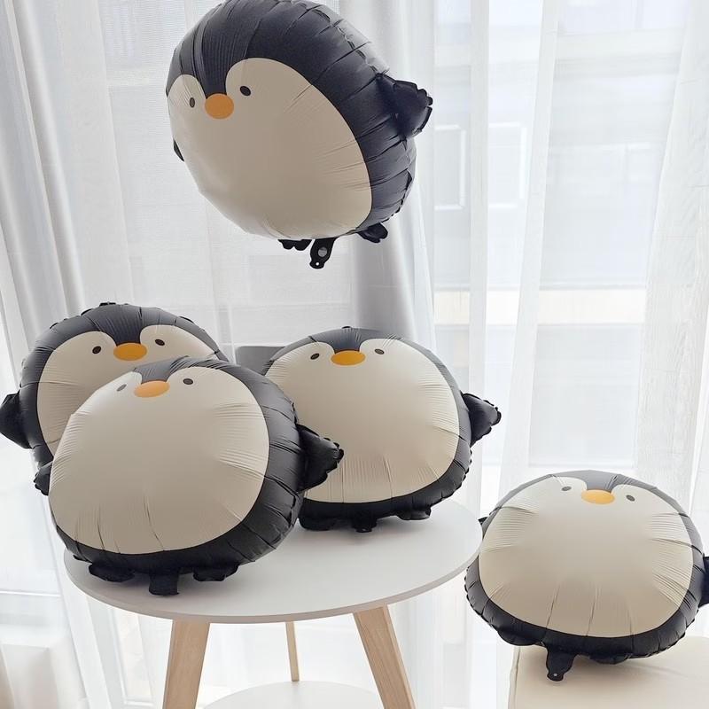 4-Pack Matte Penguin Aluminum Balloons, Cute Penguin Balloons for Birthday, Graduation, Wedding, Durable Party Decorations, Event Balloons