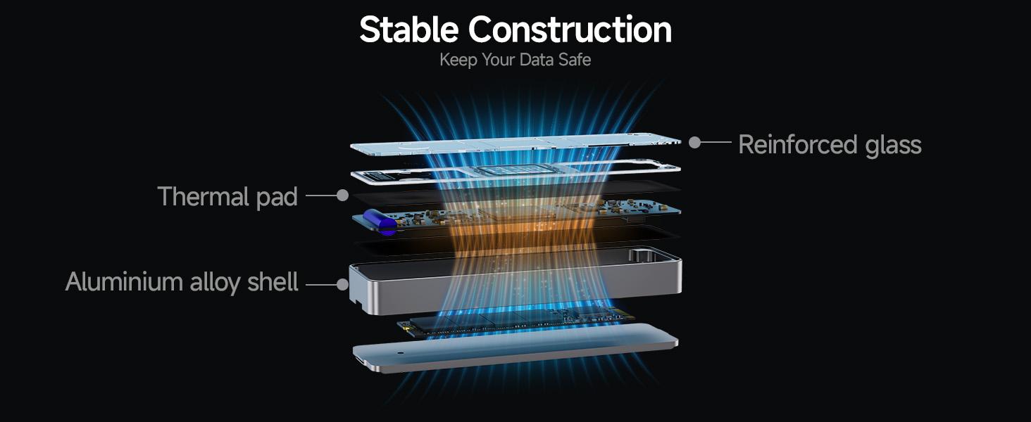fanxiang SSD Enclosure, USB 3.2 Gen 2 (10 Gbps), M.2 NVME/SATA SSD Enclosure, USB Adapter/Reader